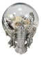 Ebros Nautical Aluminum Sea Lobster Pushing Glass Globe Ball Sculpture 6.25" L