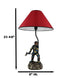 American Hero Fire Fighter Fireman Wielding Axe Table Lamp With Red Shade