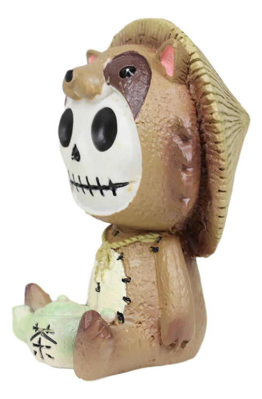Furry Bones Tanuki Raccoon Dog With Farmer Hat Skeleton Collectible Figurine