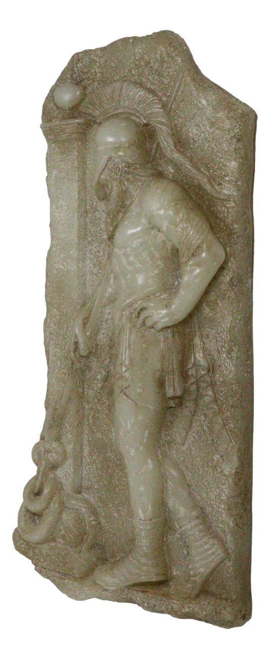 Ancient Greek Sepulchral Warrior Wall Plaque Relief Large Decor Sculpture 15"H - Ebros Gift