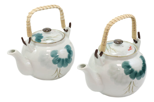 Set Of 2 Feng Shui Yin Yang Koi Fish Pair In Pond Ceramic Tea Pot 38oz Teapots - Ebros Gift