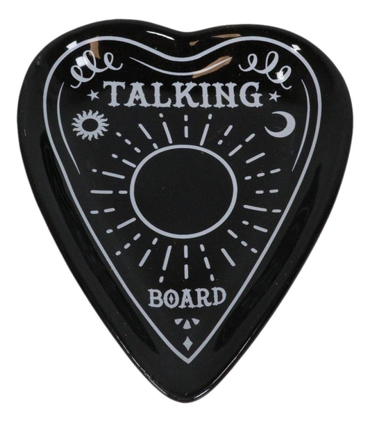 Ouija Talking Spirit Board Planchette Heart Bone China Trinket Jewelry Dish - Ebros Gift
