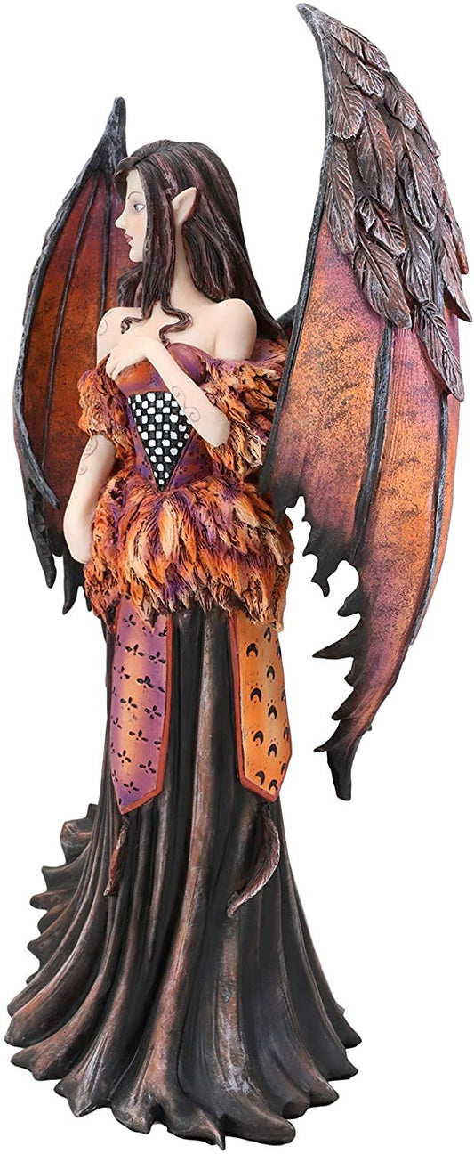 Ebros Amy Brown Large Gothic Autumn Fall Fire Bat Winged Elf Fairy Statue 17"H