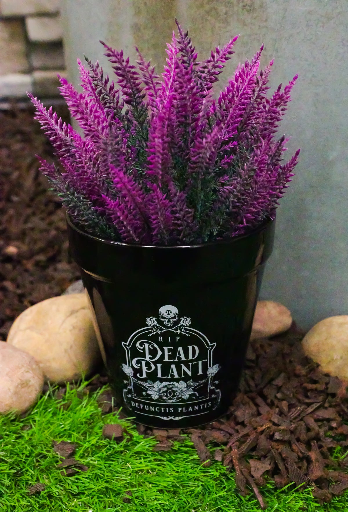 Dead Plant RIP Skull Grave Tombstone Wicca Witch Flower Herbs Planter Pot - Ebros Gift