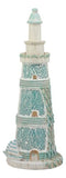 Nautical Marine Scenic Blue Lighthouse Resin Statue With Mosaic Crushed Glass