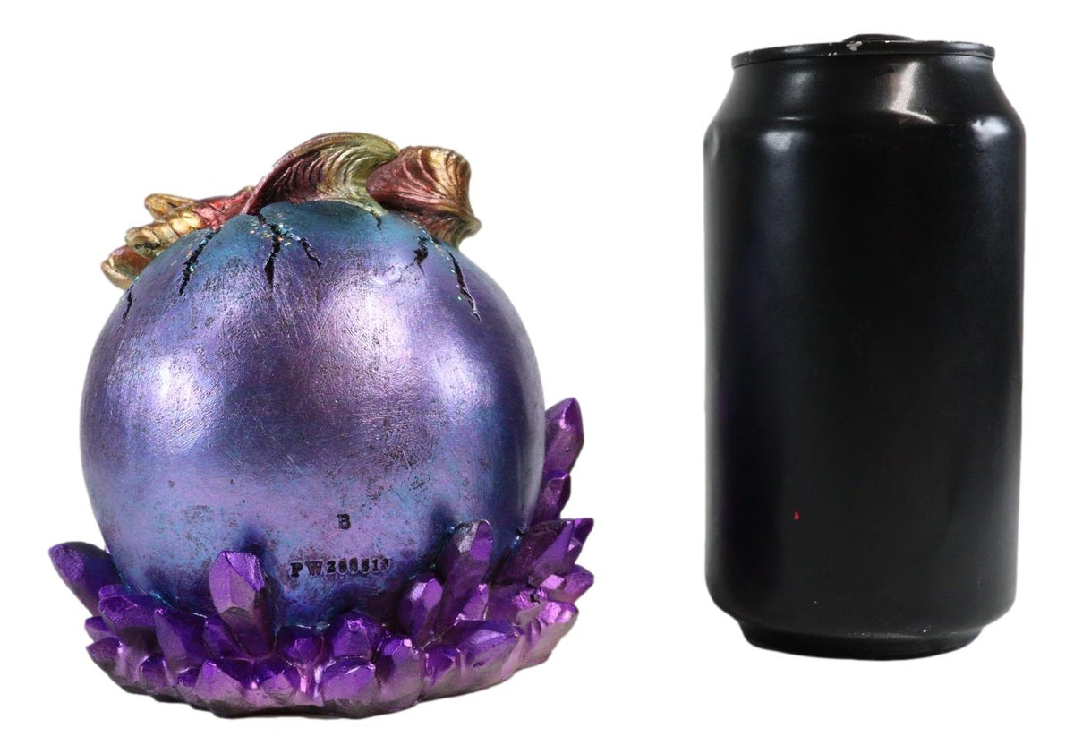 Ebros Red Dragon Wyrmling Nestling In Purple Egg With LED Night Light Figurine