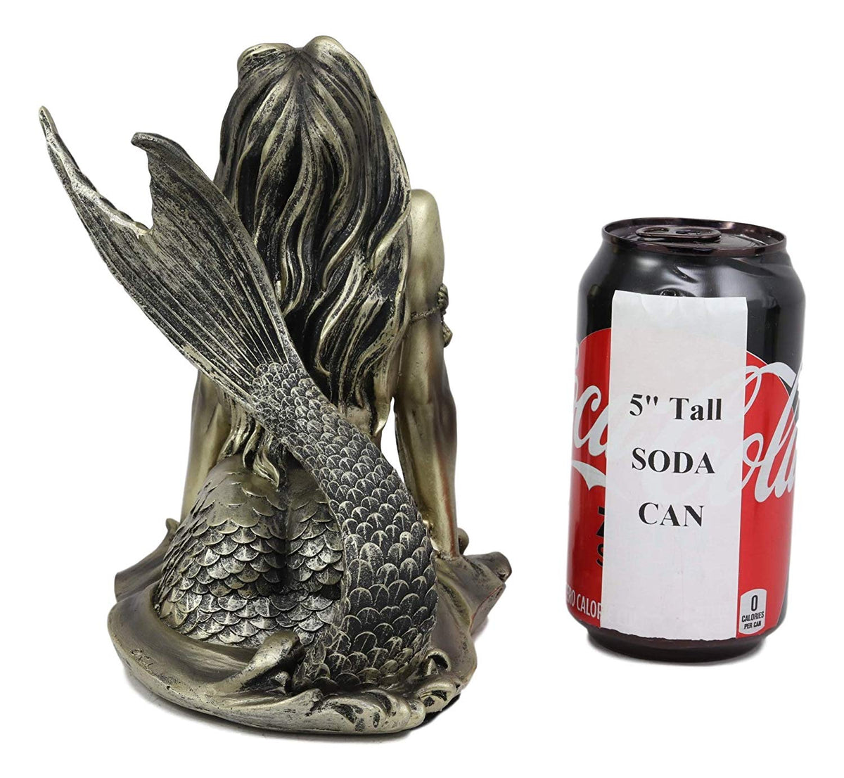 Ebros Aged Bronze Resin Seductive Siren of The Seas Mermaid Statue 7"H Figurine - Ebros Gift