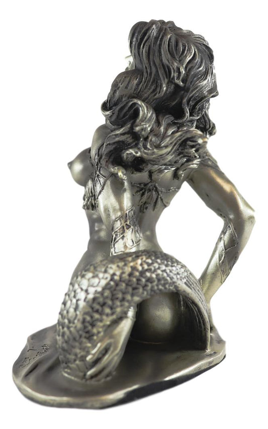 Ebros Aged Bronze Resin Nude Seductive Mermaid Statue 7.25" Tall - Ebros Gift