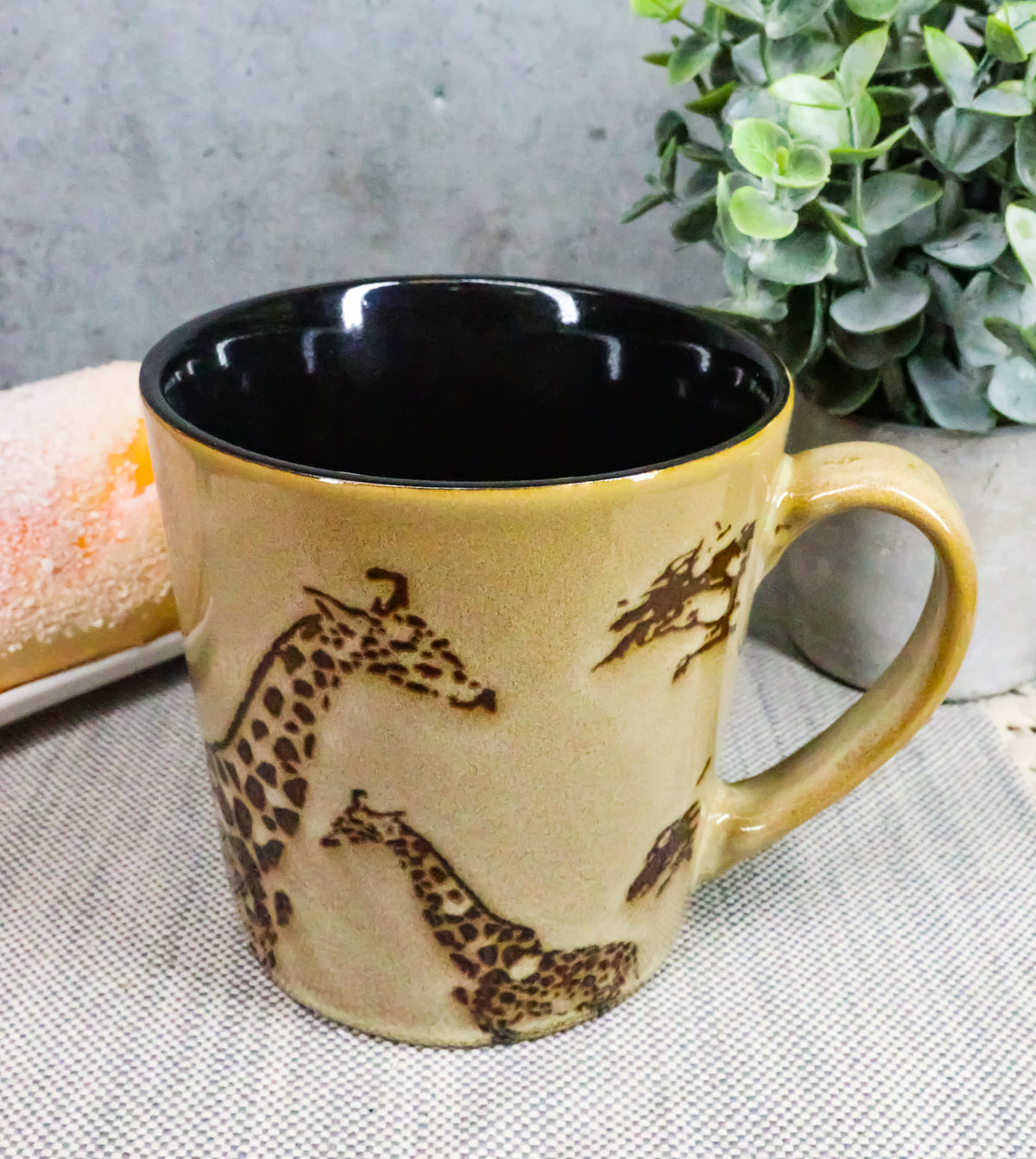 Ebros Savanna Wildlife Mother Giraffe And Calf Family Drinking Ceramic Mug