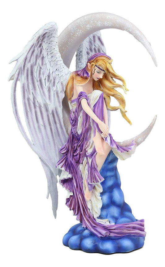 Ebros Large Celestial Crescent Moon Dreamer Fairy Statue 12"H Nene Thomas Figurine