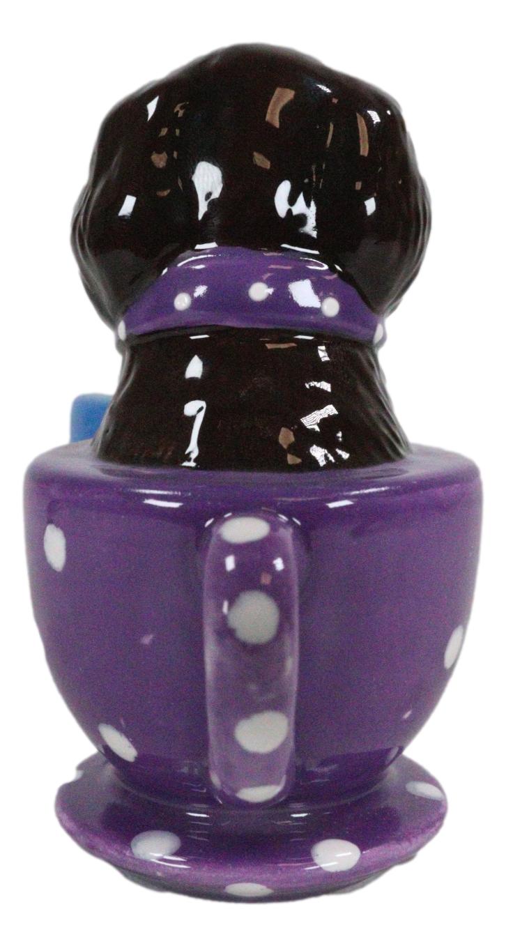 Ceramic Chocolate And Fawn Labrador Puppy Dogs In Tea Cups Salt Pepper Shakers - Ebros Gift