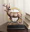 Ebros Rustic 12 Point Buck Stag Deer Bronze Patinated Resin Statue W/ Trophy Base