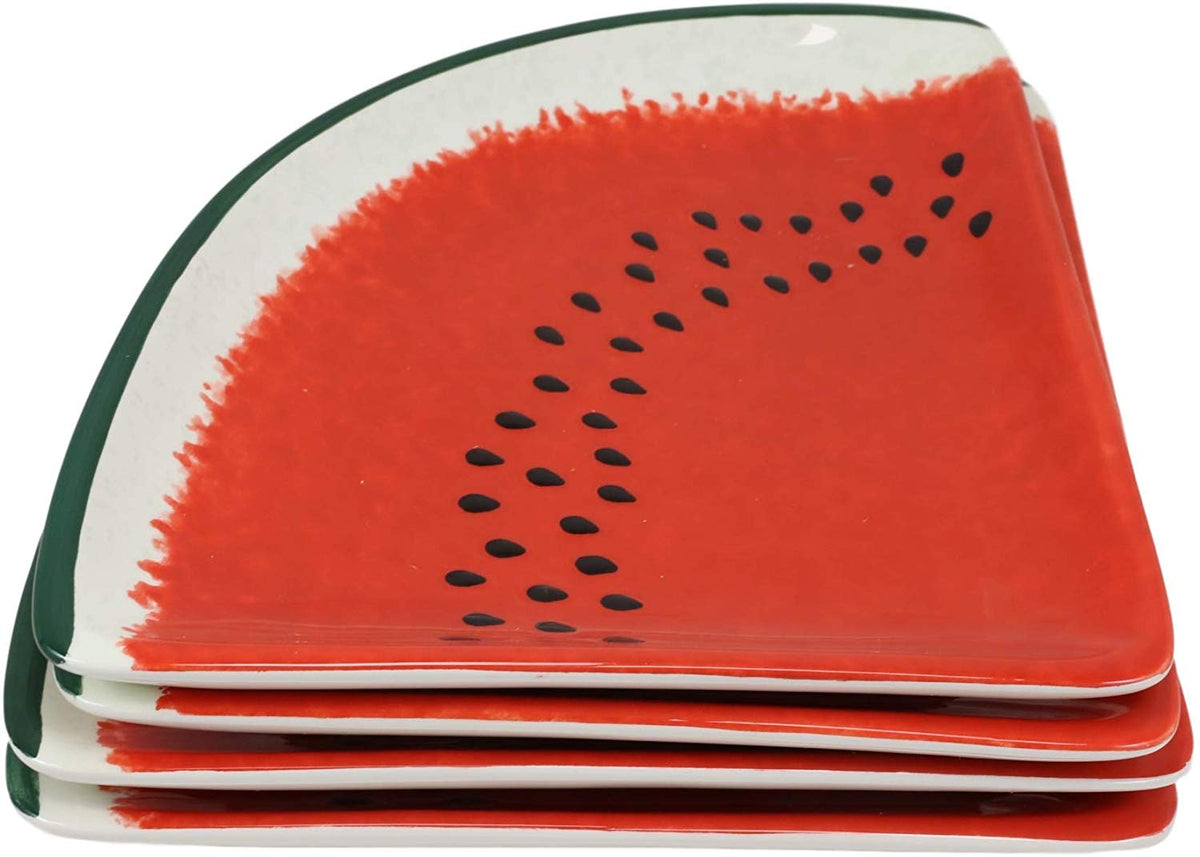 Ebros Gourmet Kitchen Watermelon Slices Shaped Serving Plates or Dish Platters