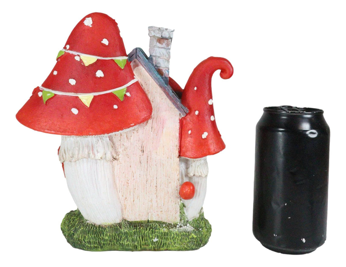 Fantasy LED Light Enchanted Fairy Garden Toadstool Mushrooms Mini Cottage House - Ebros Gift