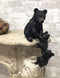 Ebros Whimsical Rustic Forest Black Mama Bear Pulling 2 Cubs Shelf Sitter Statue 11.75" High Woodland Cabin Lodge Decor Bears Figurine for Mantelpiece Fireplace Shelves Tables Decorative Home Accent