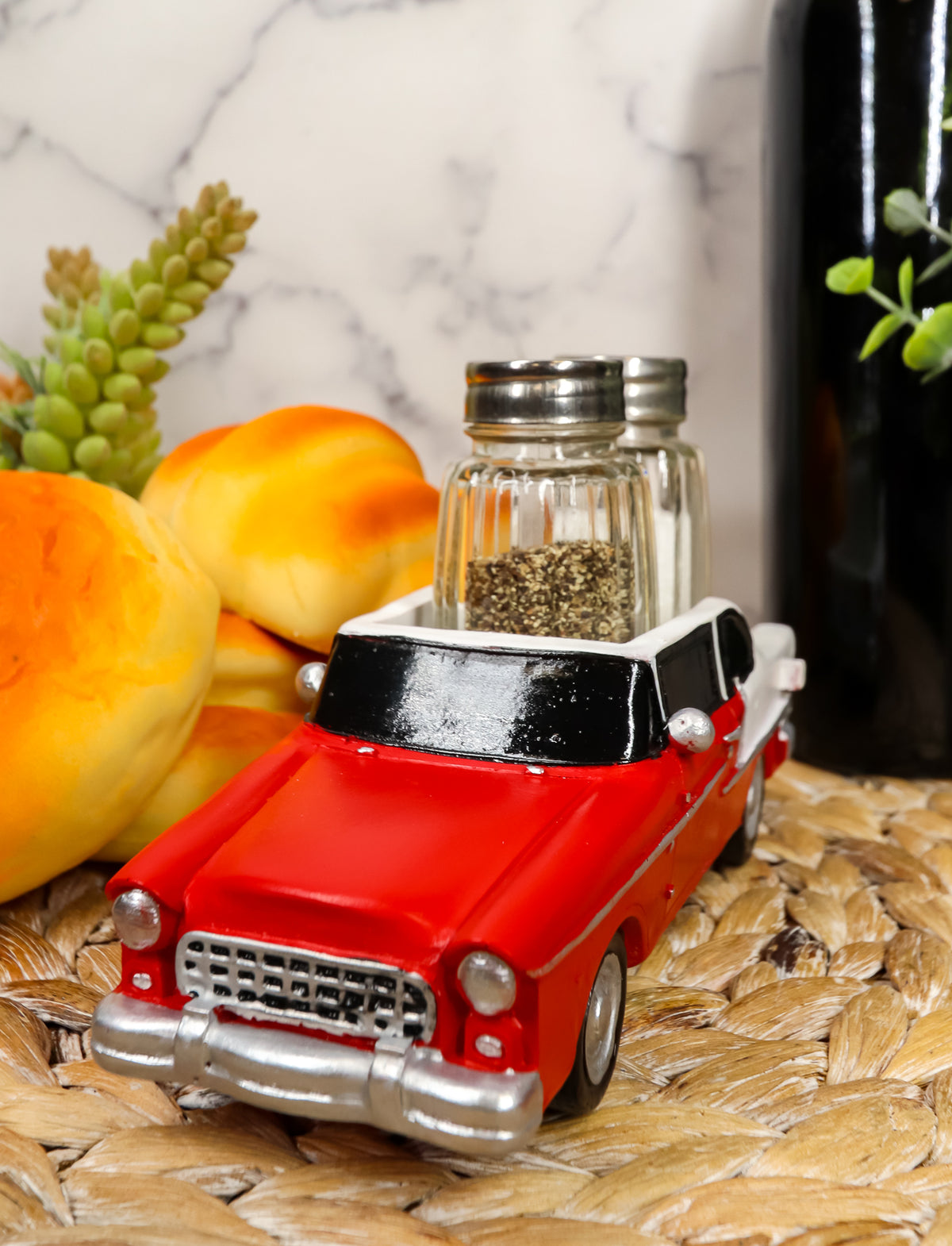 Ebros Red Prince Of Bel Air Car Figurine Holder For Salt And Pepper Shakers Set