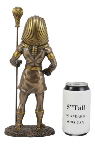 Egyptian Pharaoh King Tut With Cobra Sceptre & Royal Nemes Statue Gods of Egypt