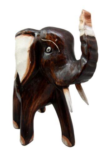 Balinese Wood Handicrafts Safari Jungle Festival Parade Elephant Figurine 10"H