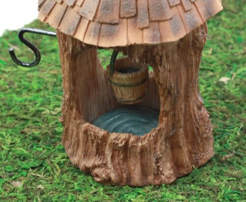 Ebros Fairy Garden Miniature Tee Bark Fairy Wishing Well Figurine 6.5"H