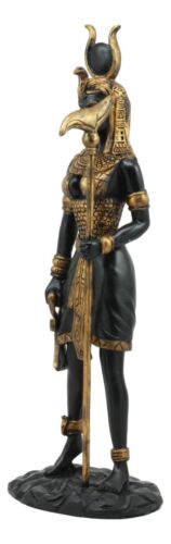Ebros Egyptian Goddess Hathor Holding Ankh Statue 12.5"Tall Deity of Motherhood Music And Dance Figurine - Ebros Gift
