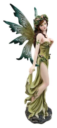 Earth Elemental Fairy Figurine Gaia Green Thumb Faerie Fantasy Sculpture 11.25"H - Ebros Gift