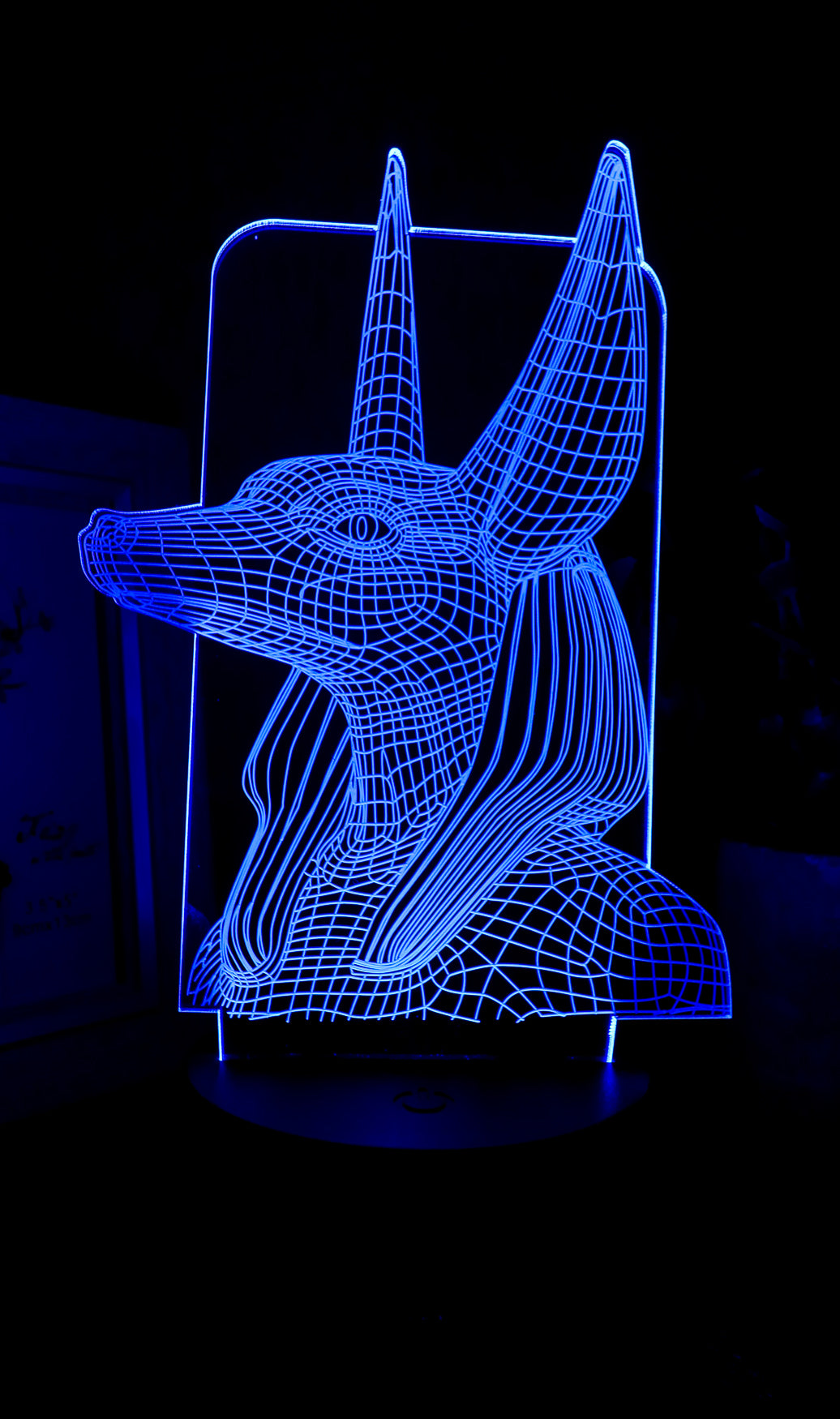 Egyptian God Of Afterlife Anubis Acrylic Art Panel Colorful LED Night Light