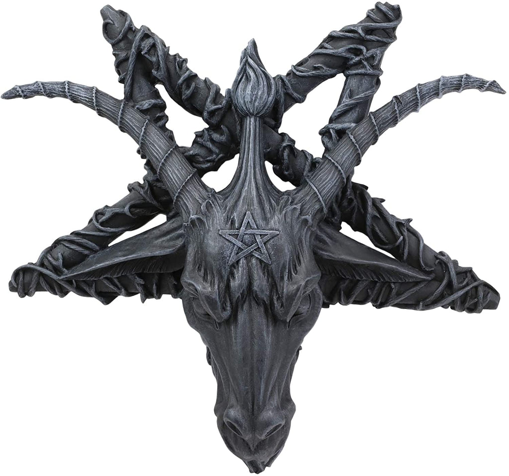 Ebros Large 34Wide Satanic Sabbatic Goat Of Mendes Baphomet Head With  Pentagram Star And Hell Fire Wings Wall Decor Plaque Entrance Overdoor  Pediment