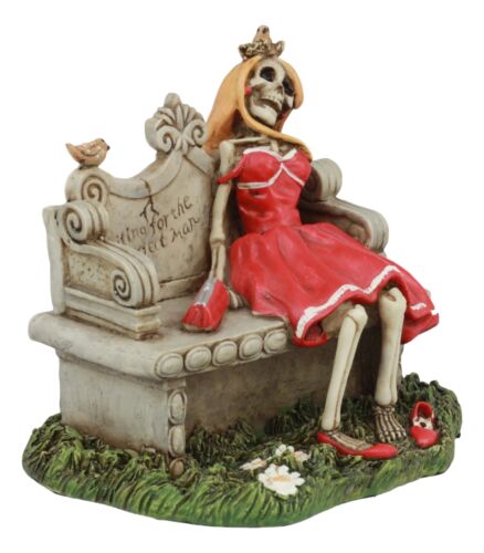 Gothic Day Of The Dead Skeleton Lady Waiting For The Perfect Man Statue 5"Long