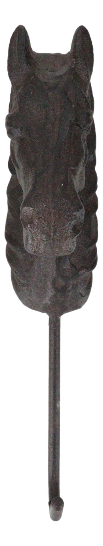 Cast Iron Rustic Western Country Horse Head Coat Keys Hat Wall Hanging Hook - Ebros Gift