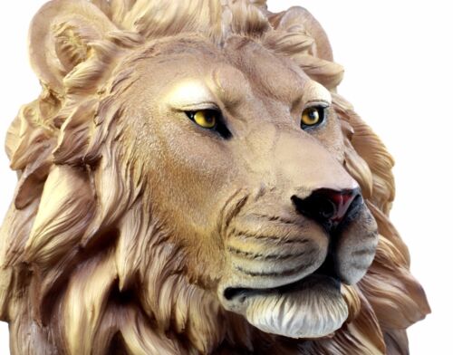 Ebros Lion Head Wall Decor Plaque 16"Tall Taxidermy Art Alpha Pride Rock King - Ebros Gift