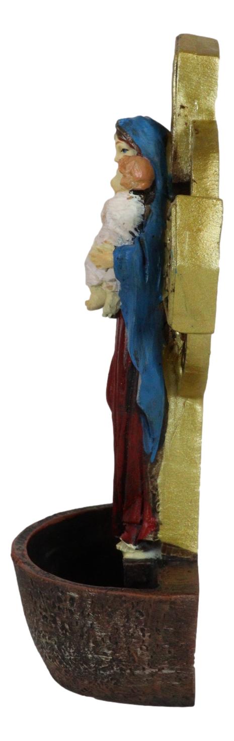 Madonna Our Lady Of Grace With Child Jesus Water Font Wall Decor Rosary Holder