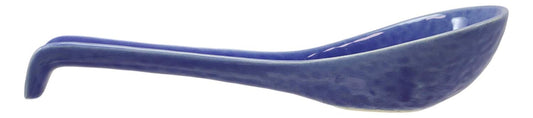 Ebros Japanese Modern Porcelain Soup Spoons With Ladle Hook Pack Of 6 (Blue) - Ebros Gift