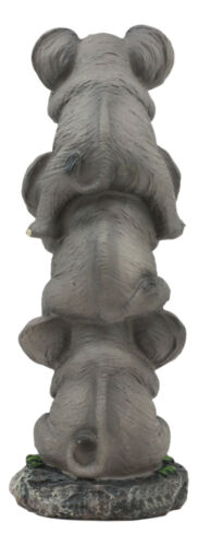 Ebros Pachyderm Friends Whimsical See Hear Speak No Evil Elephants Totem Statue - Ebros Gift