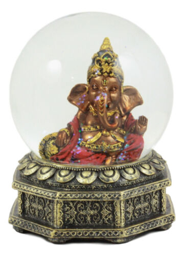 Ebros Hindu God of Success Ganesha Water Globe Collectible 6" Tall Lord Ganesh Statue