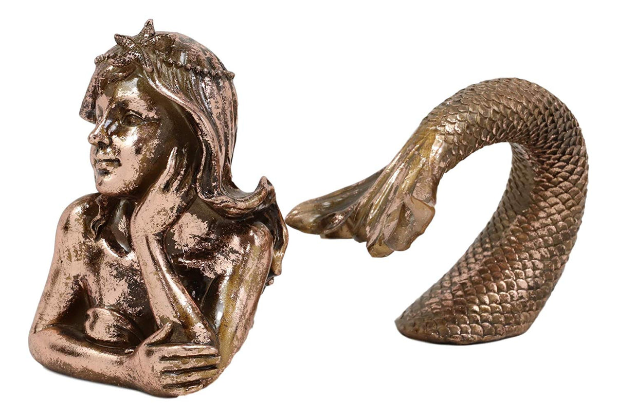 Ebros Rose Gold Dreaming Siren Mermaid2 Piece Parts Body and Tail Statue 5" H