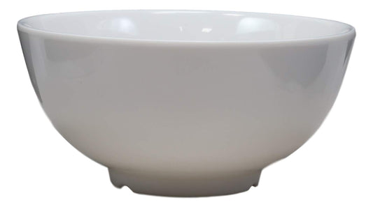 Ebros Contemporary White Jade Melamine Large Deep Round Bowls 48oz (PACK OF 6)