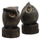 Ebros Gift Wisdom of The Forest Wide Eyed Fat Cupid Owls On Tree Stump Bookends Pair Set Statue Nocturnal Owl Birds Whimsical Decorative Accent for Library Shelves Desktops Countertops Mantelpiece