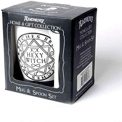 Witches Brew Hexy Witch Mug and Spoon by Alchemy England - Ebros Gift
