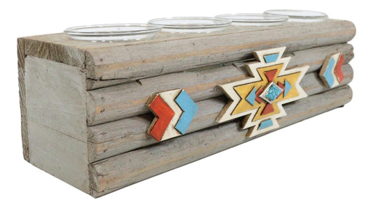 Southwest Aztec Indian Vector Diamonds Arrows Tea Light Votive Candles Holder