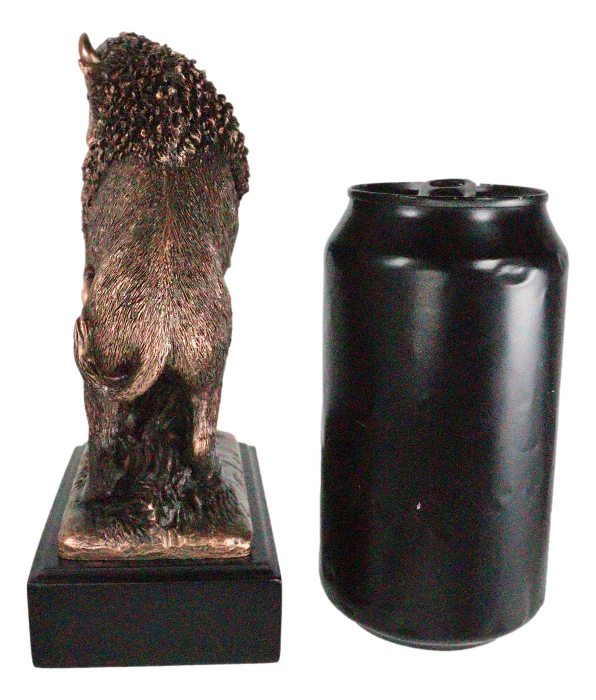 Rustic Southwestern Prancing American Bison Buffalo Bull Figurine With Base