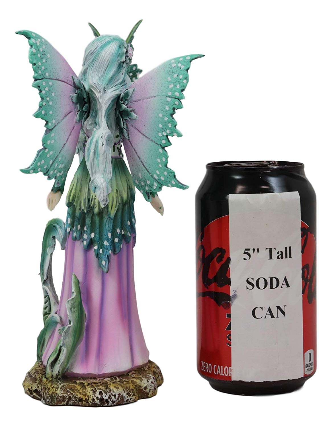 Ebros Amy Brown Discovery Enchanted Elf Fairy FAE Damsel with Green Pixie Dragon Statue 8" Tall Fantasy Mythical Faery Garden Magic Collectible Figurine Fairies Pixies Nymphs Decor