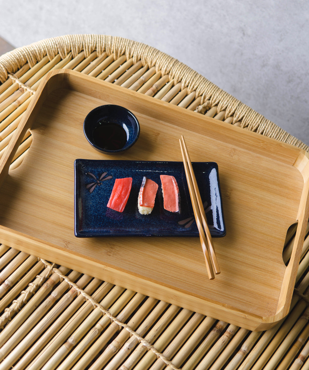 Sturdy Smooth Bamboo Food Tea Butler Tray Platter With Handles 17.75" X 11.75" - Ebros Gift