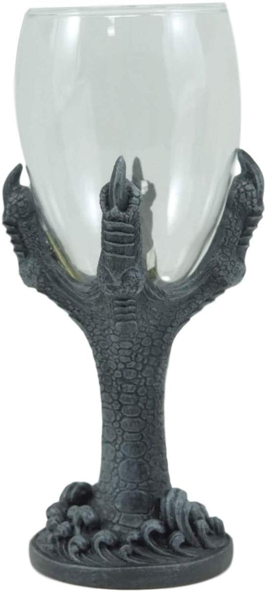 Ebros Gothic Dragon Claws 8oz Wine Glass Goblet Chalice Cup - Ebros Gift