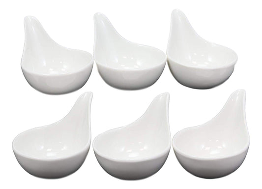 White Porcelain Condiments Ketchup Ranch Sauce Dipping Bowl Dish Ramekins Set 6