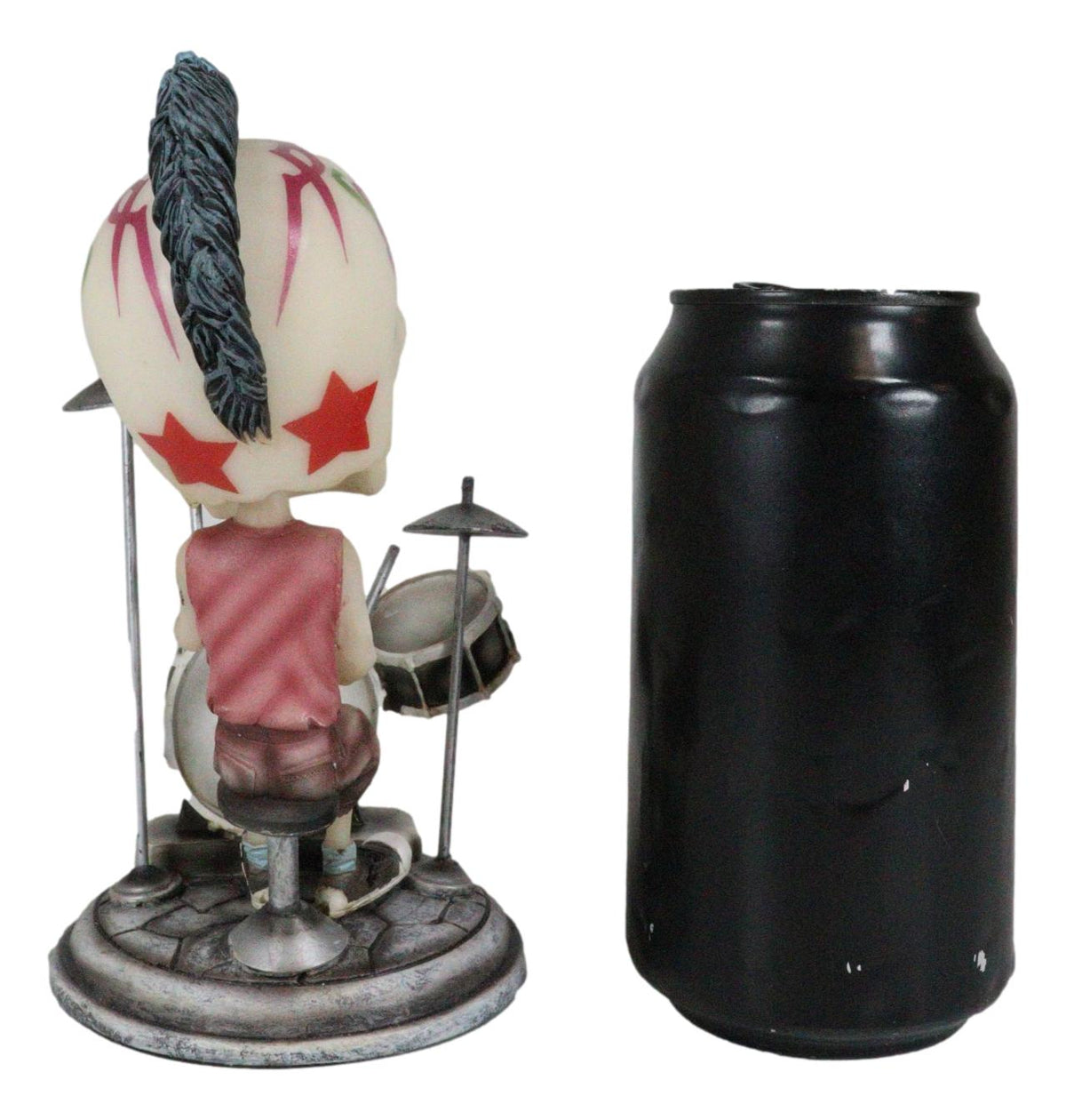 Ebros Gift Day of The Dead Tattoo Skeleton Rock Drummer Bobblehead Figurine 6.5" L Halloween Statue Decor