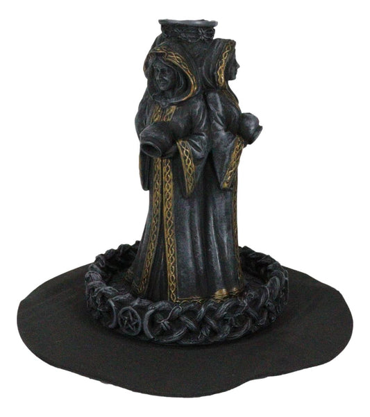 Wicca Triple Moon Goddess Maiden Mother And Crone Pagan Backflow Incense Burner
