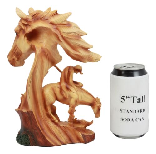 Ebros Faithful Steed End of The Trail Statue 9" Tall Wooden Horse Bust - Ebros Gift