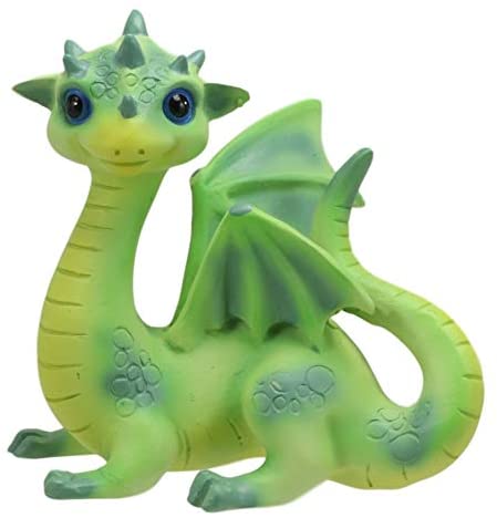 Ebros Whimsical Adorable Green Dinosaur Dragon with Spiked Head Figurine 3" Tall