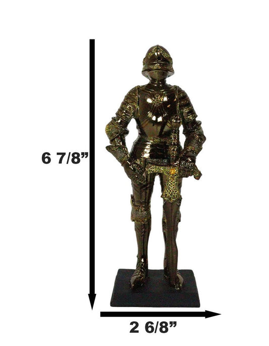 Ebros Medieval Kingdom European Suit Of Armor Knight Of Chivalry Swordsman Figurine - Ebros Gift