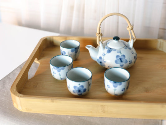 Sturdy Quality Smooth Bamboo Food Tea Butler Tray Platter With Handles 15"X11" - Ebros Gift